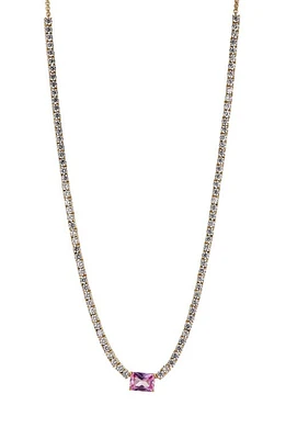 Nadri Emerald Cut Tennis Necklace in Gold at Nordstrom