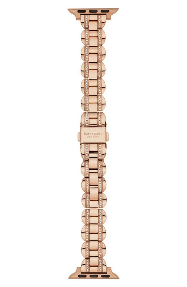 Kate Spade New York scallop 16mm Apple Watch pavé bracelet watchband in Rose Gold at Nordstrom