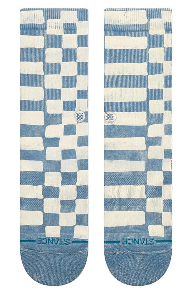 Stance Cruzer Geo Pattern Crew Socks in Bluesteel at Nordstrom, Size Large