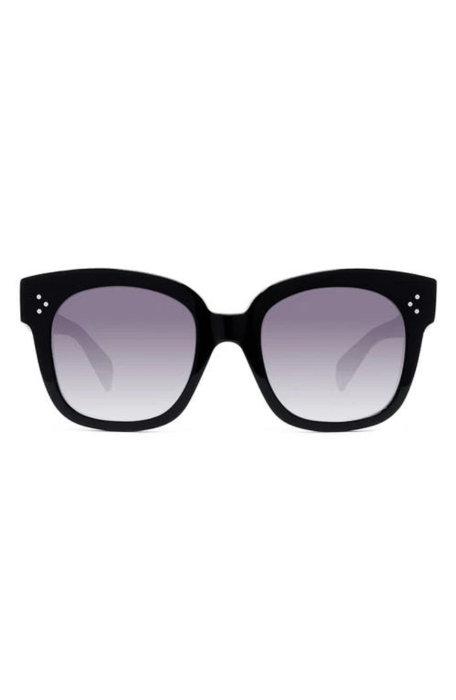 CELINE 54mm Square Sunglasses in Black/Smoke at Nordstrom