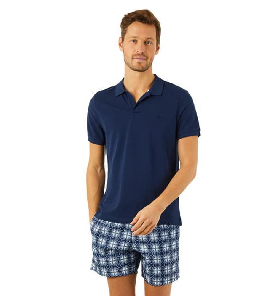 Vilebrequin Men's Solid Cotton Polo in Bleu Marine at Nordstrom