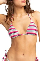 Roxy Paraiso Tiki Stripe Triangle Bikini Top Brazilian Sand Parai at Nordstrom,