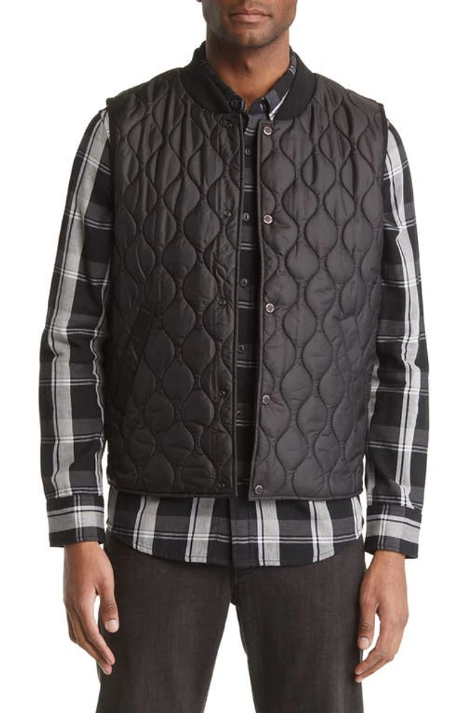 Stone Rose Water Repellent Puffer Vest Black at Nordstrom,