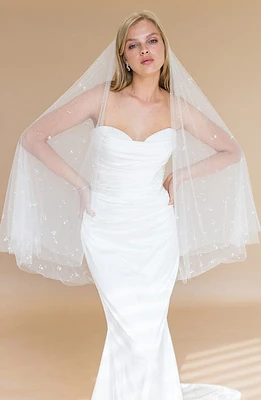 Brides & Hairpins Ilaria Imitation Pearl Fingertip Veil in Ivory at Nordstrom