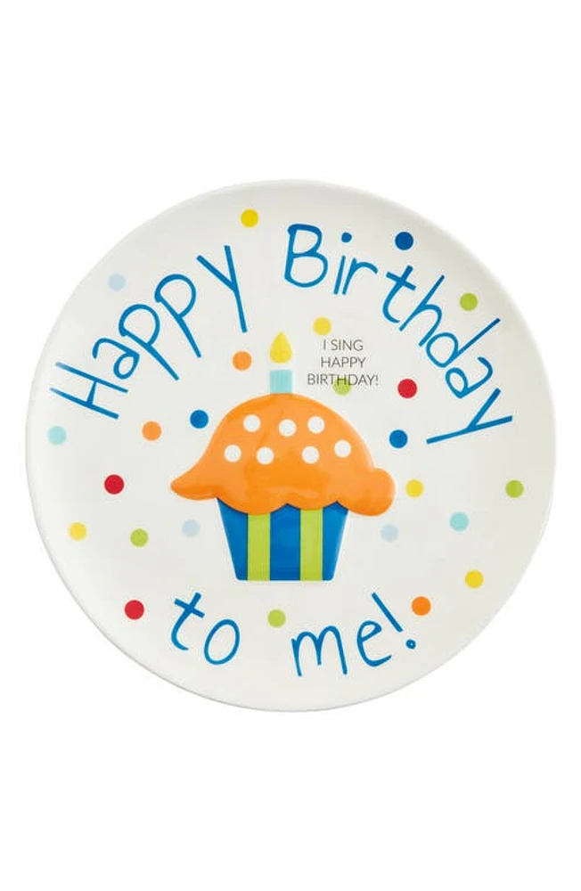 Mud Pie Singing Birthday Plate in Orange/white at Nordstrom