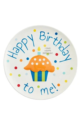 Mud Pie Singing Birthday Plate in Orange/white at Nordstrom