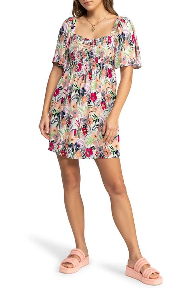 Roxy Golden Dawn Floral Minidress Ash Rose Wallflower at Nordstrom,