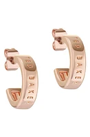 Ted Baker London Helanna Nano Logo Huggie Hoop Earrings in Rose Gold Tone at Nordstrom