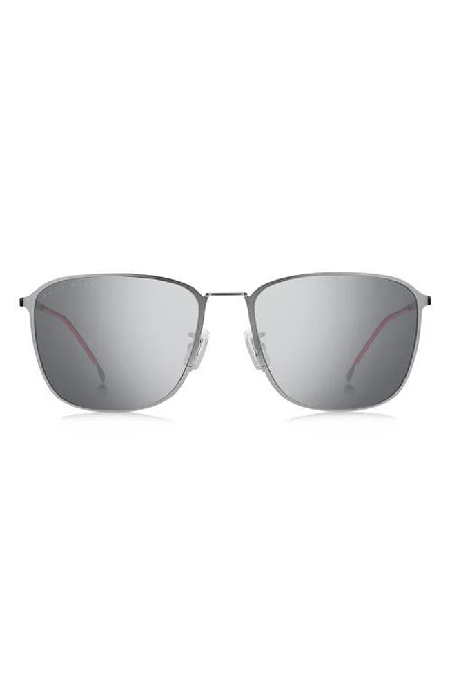 BOSS 59mm Polarized Aviator Sunglasses in Matte Ruthenium at Nordstrom