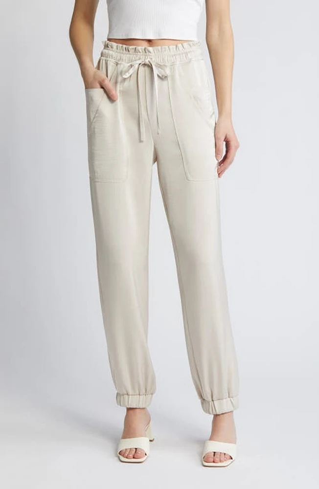 VERO MODA Marys Dana Satin Joggers Pumice Stone at Nordstrom,