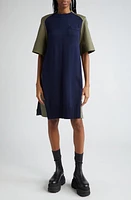 Sacai Cotton Gabardine & Sweater Knit Hybrid Dress X at Nordstrom,