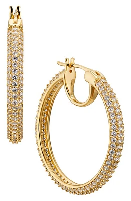 Nadri Pavé the Way Medium Hoop Earrings in Gold at Nordstrom