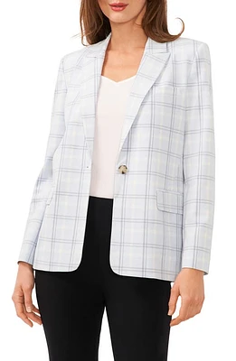 halogen(r) Plaid Single Button Jacket Skywriting Blue at Nordstrom