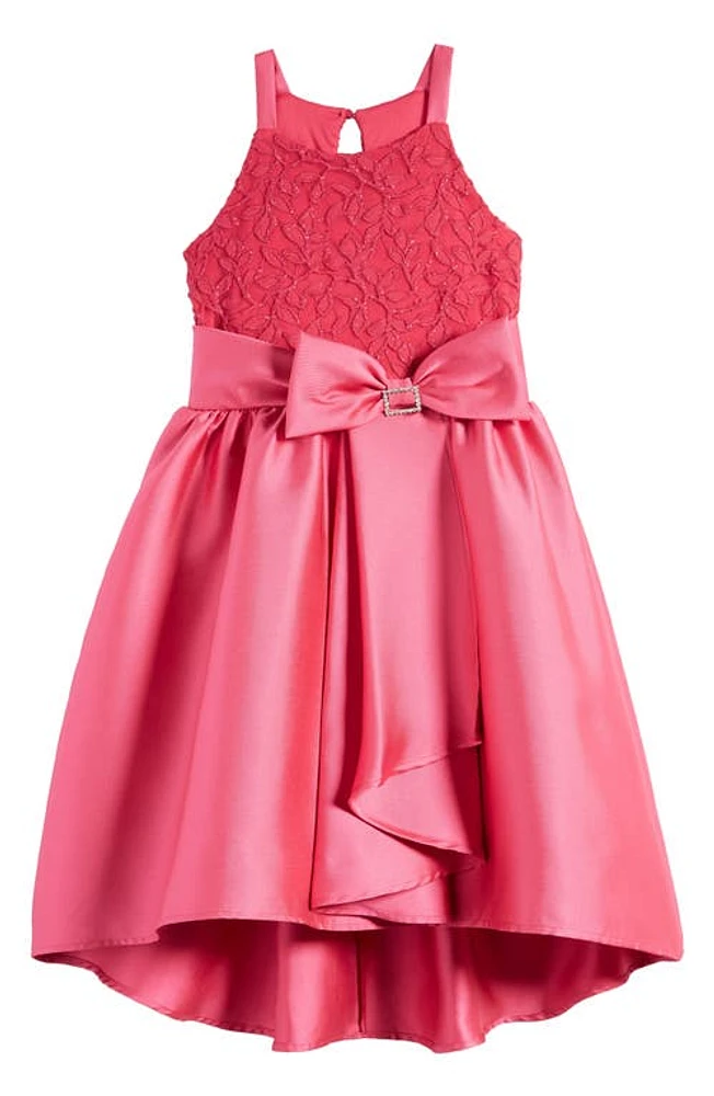 LOVE, NICKIE LEW Kids' Metallic Embroidered Mikado Party Dress Magenta at Nordstrom,