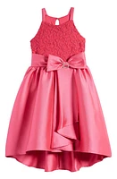 LOVE, NICKIE LEW Kids' Metallic Embroidered Mikado Party Dress Magenta at Nordstrom,