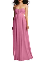 Dessy Collection Strapless Empire Waist Chiffon Gown Orchid Pink at Nordstrom,