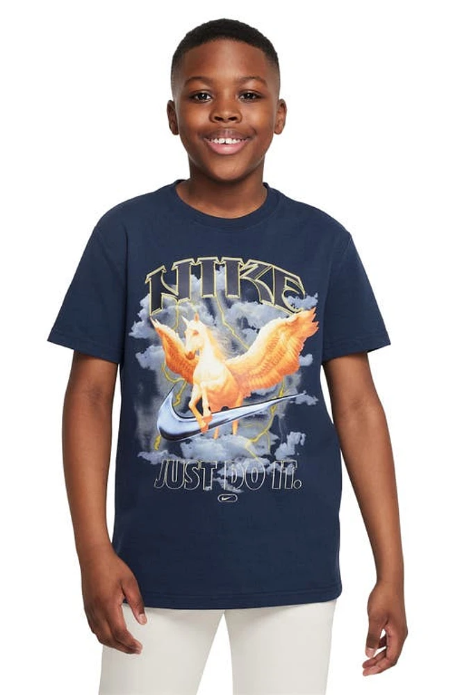 Nike Kids' Sportswear Pegasus Cotton Graphic T-Shirt Midnight Navy at