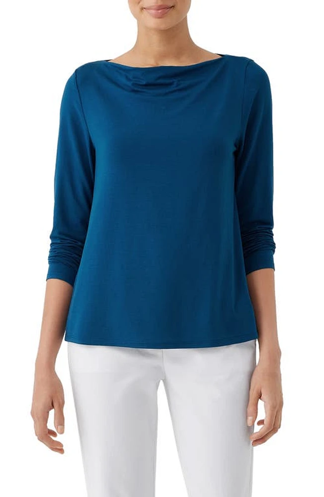 Eileen Fisher V-Neck Three-Quarter Sleeve Top at Nordstrom,