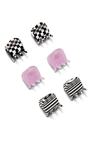 Chunks Assorted 6-Pack Micro Claw Clips in Purple/Black/White at Nordstrom