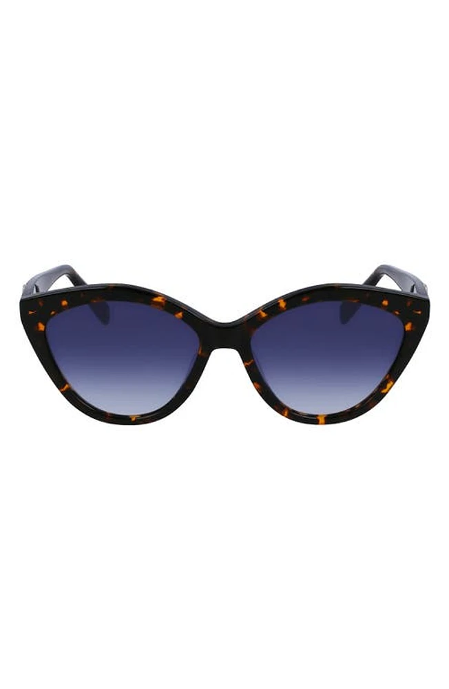 Longchamp 56mm Cat Eye Sunglasses in Dark Havana at Nordstrom