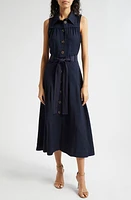 Reiss Heidi Belted Midi Shirtdress Navy at Nordstrom, Us