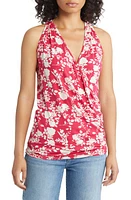 Loveappella Print Faux Wrap Tank at Nordstrom,