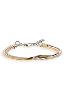 Ettika Two-Tone Herringbone Chain Bracelet in Rhodium at Nordstrom