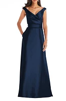 Alfred Sung Off the Shoulder Satin Gown at Nordstrom,