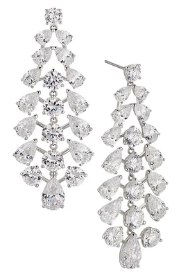 Nadri Halle Cubic Zirconia Statement Drop Earrings in Rhodium at Nordstrom