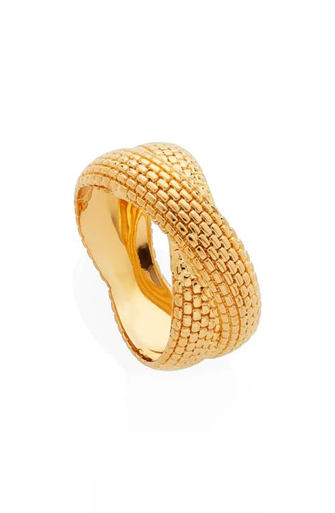 Monica Vinader Heirloom Woven Crisscross Ring Yellow Gold at Nordstrom,