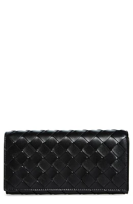 Bottega Veneta Large Intrecciato Leather Continental Wallet in Black/Gold at Nordstrom