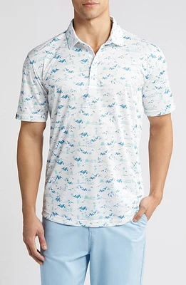 Swannies Lawrence Mountain Print Golf Polo White at Nordstrom,