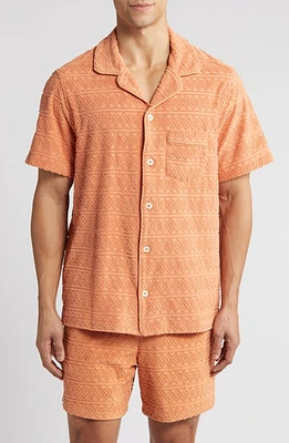 UGG(r) Tasman Jacquard French Terry Braid Button-Up Shirt at Nordstrom,