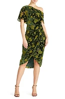 Theia Maia One-Shoulder Velvet Dress in Olivine at Nordstrom, Size 0