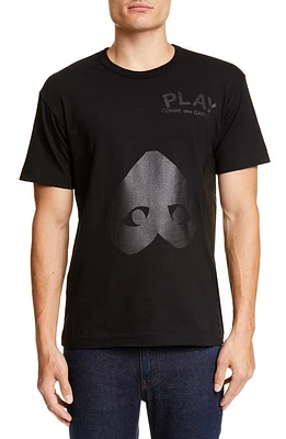 Comme des Garçons PLAY Double Heart Graphic Tee Black at Nordstrom,