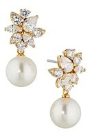 Nadri Chiara Imitation Pearl Drop Earrings in Gold at Nordstrom