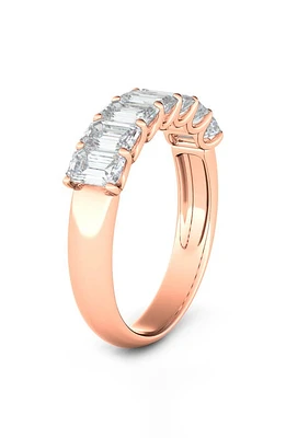 HauteCarat Half Emerald Cut Lab Created Diamond 14K Gold Eternity Ring in Gold at Nordstrom