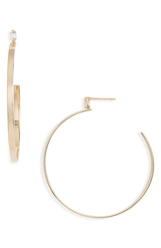 Jennifer Zeuner Gemma White Sapphire Hoop Earrings in Yellow Gold at Nordstrom