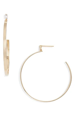 Jennifer Zeuner Gemma White Sapphire Hoop Earrings in Yellow Gold at Nordstrom