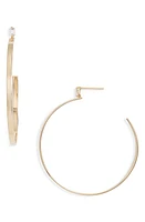 Jennifer Zeuner Gemma White Sapphire Hoop Earrings in Yellow Gold at Nordstrom