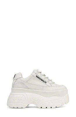 NAKED WOLFE Sprinter Mega Platform Sneaker White Leather at Nordstrom,