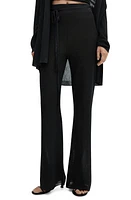 MANGO Metallic Flare Leg Pants Black at Nordstrom,