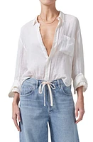 Citizens of Humanity Kayla Button-Up Linen Shirt Vanilla at Nordstrom,