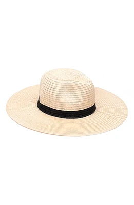 Eugenia Kim Emmanuelle Wide Brim Straw Fedora in Natural/Black at Nordstrom