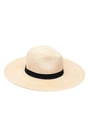 Eugenia Kim Emmanuelle Wide Brim Straw Fedora in Natural/Black at Nordstrom