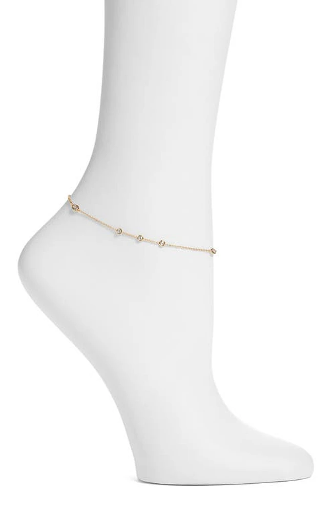 VIDAKUSH Rain Drop Station Anklet in Gold at Nordstrom