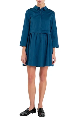 English Factory Long Sleeve Mini Shirtdress at Nordstrom,