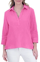 Foxcroft Sophia Cotton Gauze Popover Shirt at Nordstrom