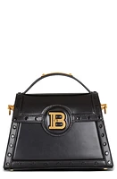 Balmain B-Buzz Dynasty Glazed Leather Top Handle Bag in Black at Nordstrom