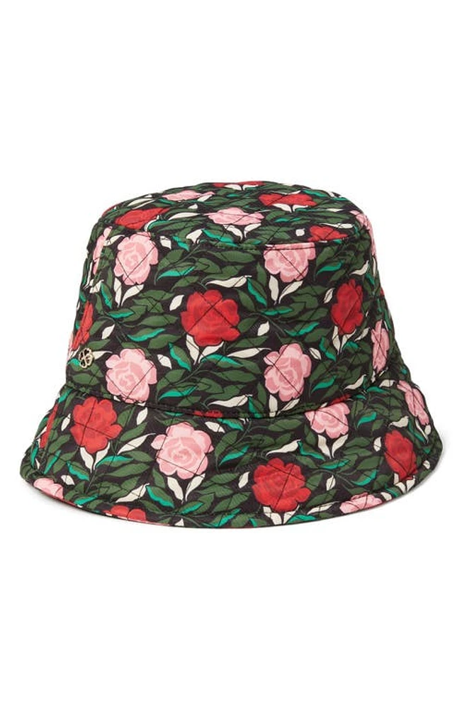 Kate Spade New York rose garden print bucket hat in Black at Nordstrom